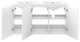 Double Sink Vanity Cabinet, Wall Mount, White, Ceramic, Modern, Hotel Bathroom