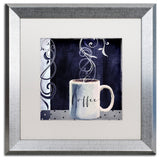 Color Bakery 'Cafe Blue I' Art, Silver Frame, White Matte, 16"x16"