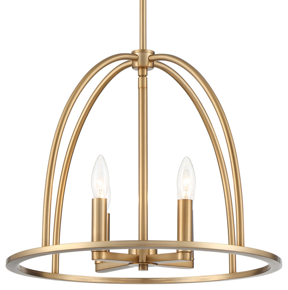 Abbott Four Light Chandelier in Vibrant Gold