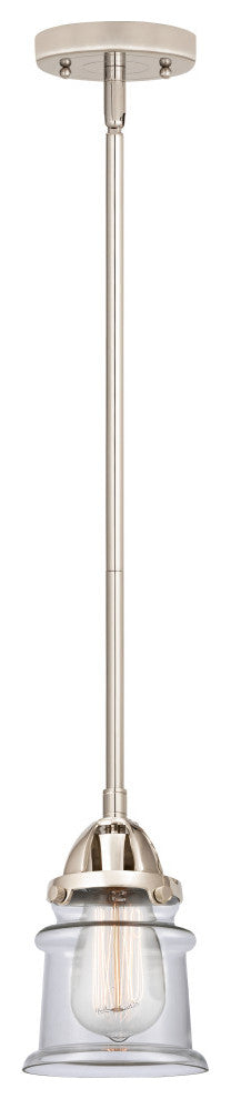 Small Canton Mini Pendant, Polished Nickel, Clear, Clear