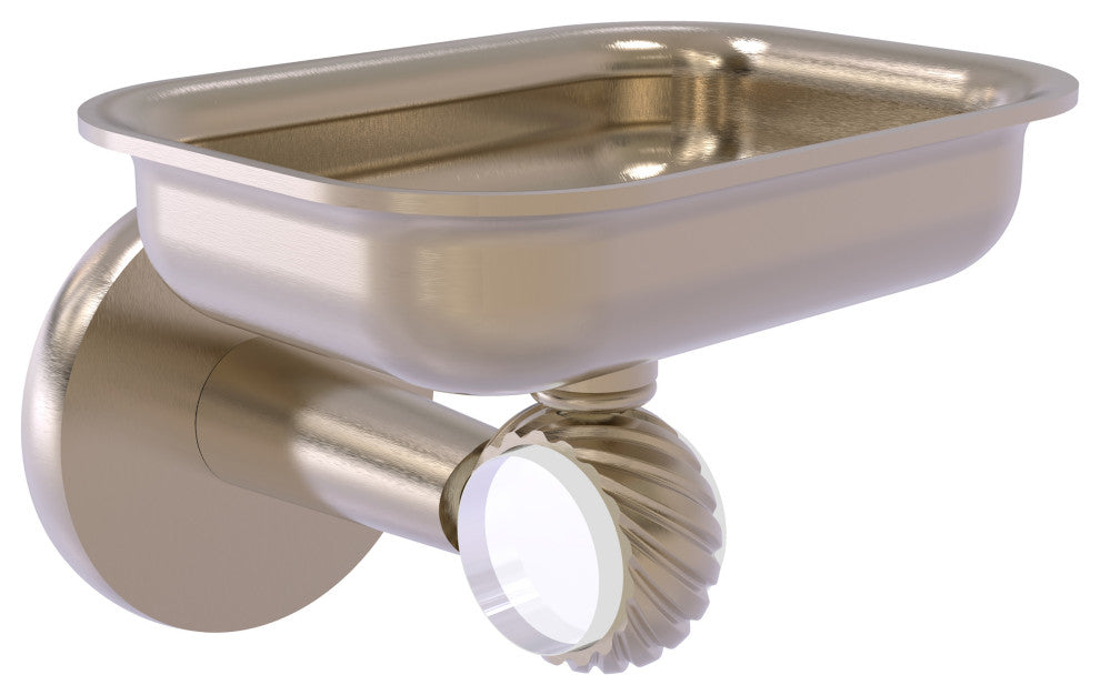 Clearview Wall Mounted Soap Dish Holder with Twisted Accents, Antique Pewter