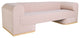 Modern Sofa - Oak Wood Base, Blush