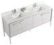 Oakville Bath Vanity, Ceramic Sink, Mild Grey Oak, 72 Inch, Chrome Hardware