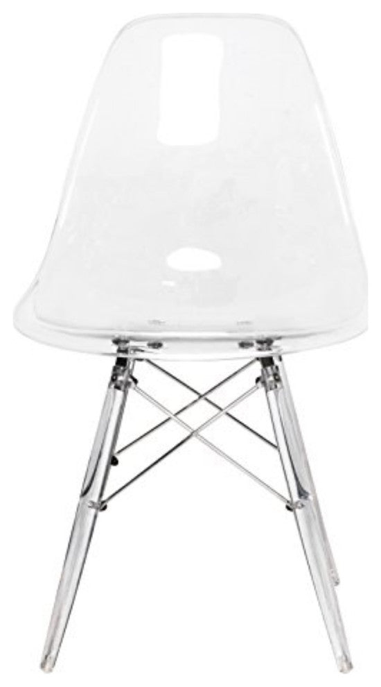 LeisureMod Dover Molded Side Chair With Acrylic Base, Set of 2