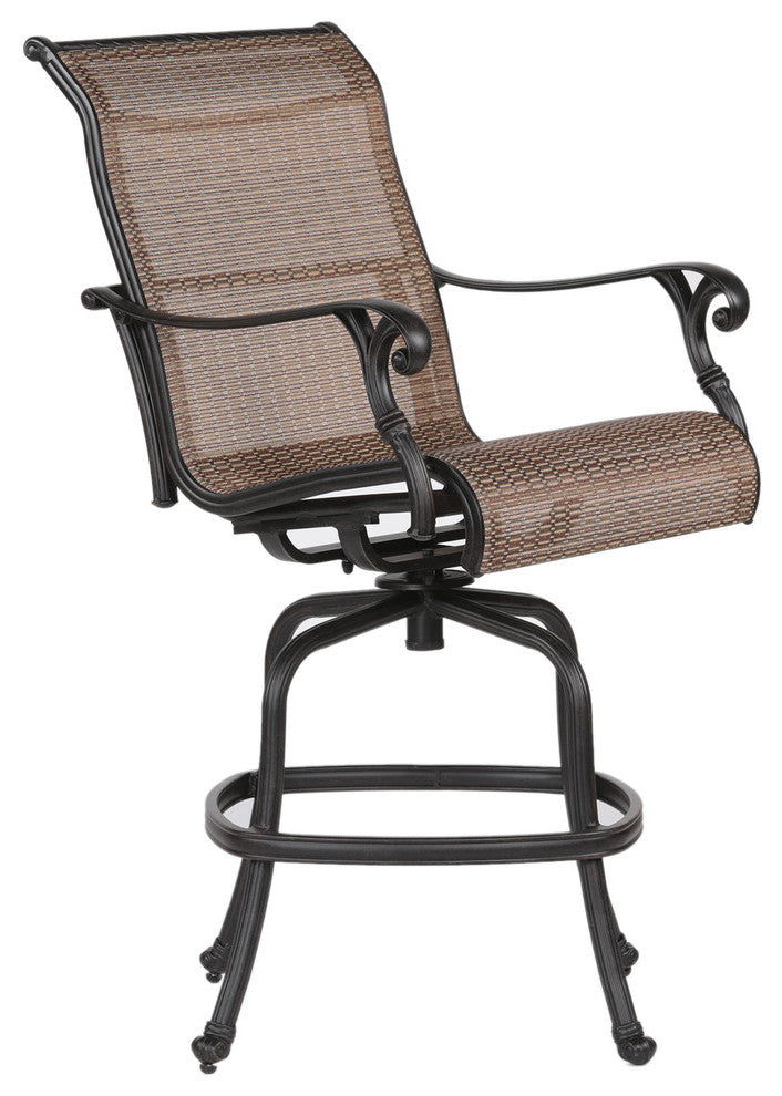 Stinson Sling Bar Stool With Aluminum Frame, All-Weather,Set of 2