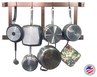 Rogar Ultimate Wall Mounted Pot Rack, Hammered Copper