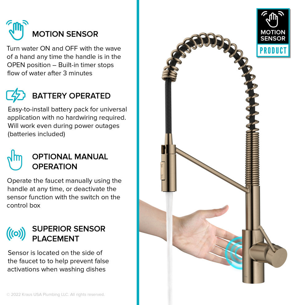 Oletto Touchless Pull-Down 1-Hole Kitchen Faucet