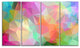 Multi Color Polygonal Mosaic Pattern, Abstract Canvas Print, 48"x28", 4 Panels