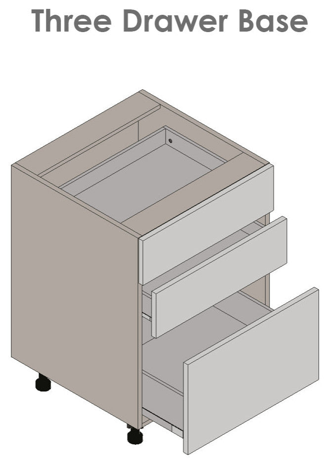 21 Base Cabinet-Double Door-Three Drawer-with Natural Teak door