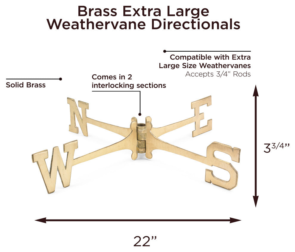 Brass Extra-Large 22" Weathervane Directionals by Good Directions