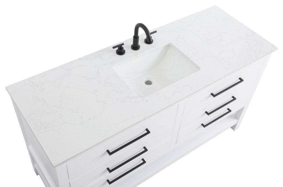 Home Living 60" Single Bathroom Vanity, White