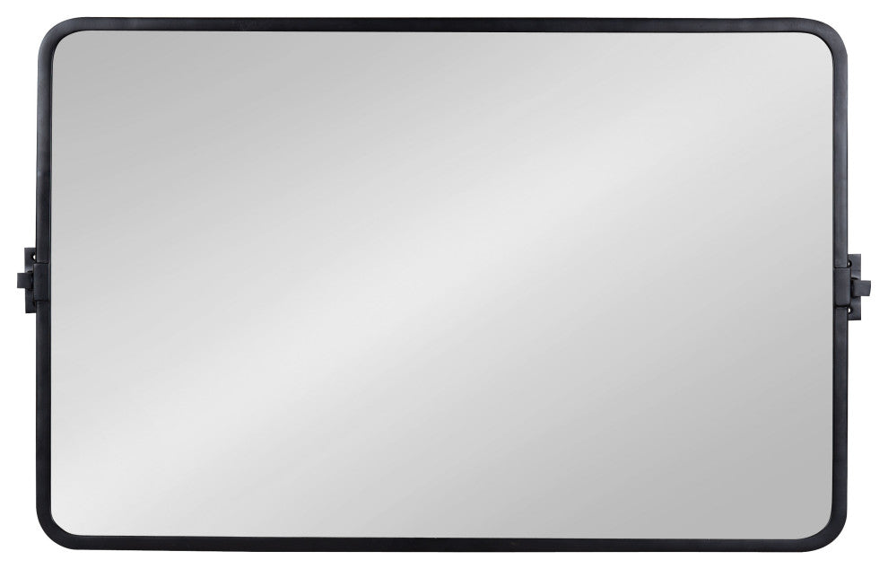 Elijah Pivot Wall Mirror, Black 38x24