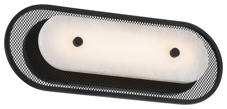 Tramore, Wall Sconce , 16", Matte Black, Alabaster