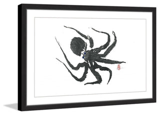 "Hunting Octopus" Framed Painting Print, 24"x16"