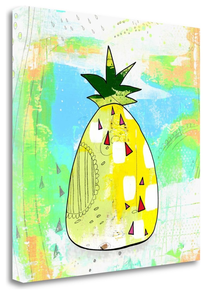 "Hot Pineapple" By Sarah Ogren,Ready to Hang Giclee Print on Gallery Wrap Canvas