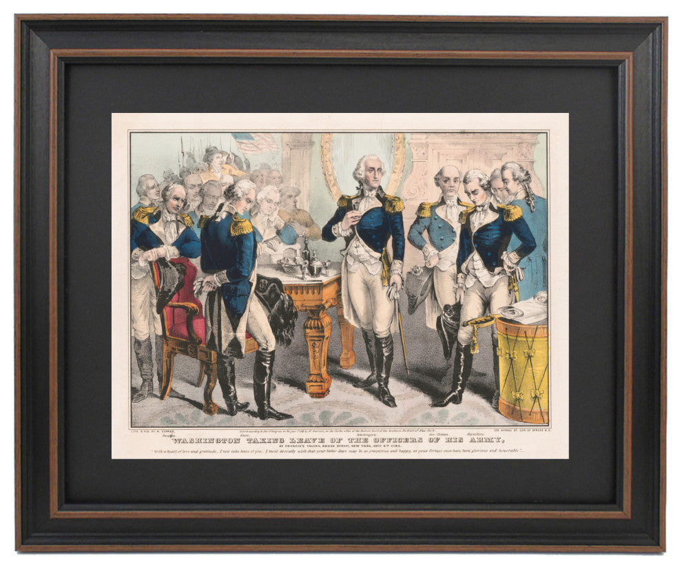Framed Washington Taking Leave of the Officers of His Army by Nathaniel Currier