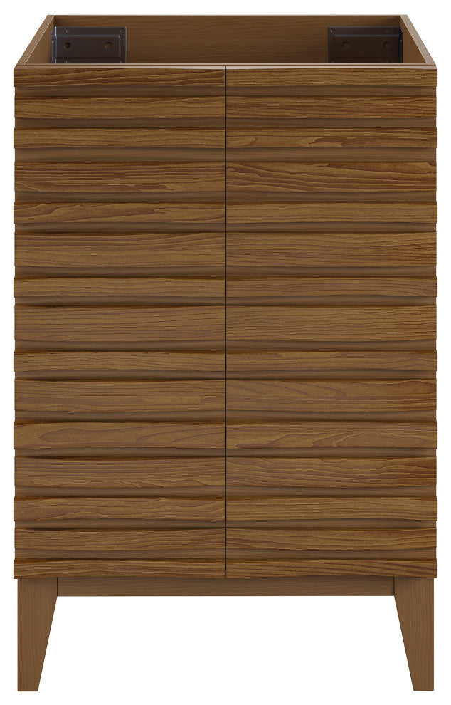 Cascade 24'' Bathroom Vanity, Brown Oak Cabinet