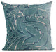 Plutus Blue Velvet Damask Luxury Throw Pillow, 26"x26"