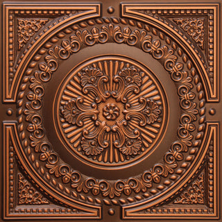 Antique Copper 3D Ceiling Panels, 2'x2', 40 Sq Ft, Pack of 10
