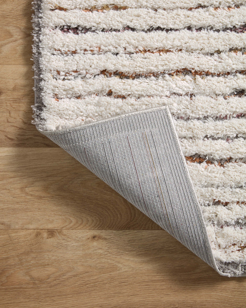Loloi Levitt Shag Ivory / Multi 18" x 18" Sample Rug
