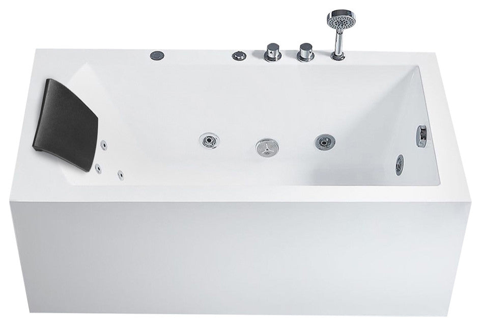 ARIEL Platinum 59" Right Drain Rectangular Alcove Whirlpool Bathtub