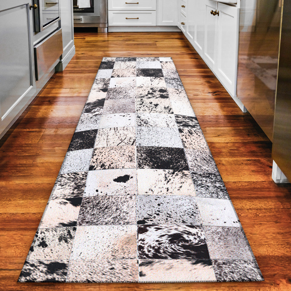 Indoor/Outdoor Stetson SS10 Marble Machine Washable 2'3" x 10' Runner Rug