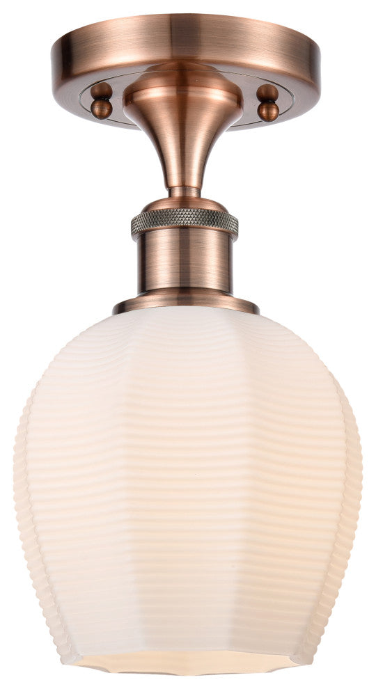 Innovations 516-1C-AC-G461-6-LED 1 LightSemi-Flush Mount, Antique Copper