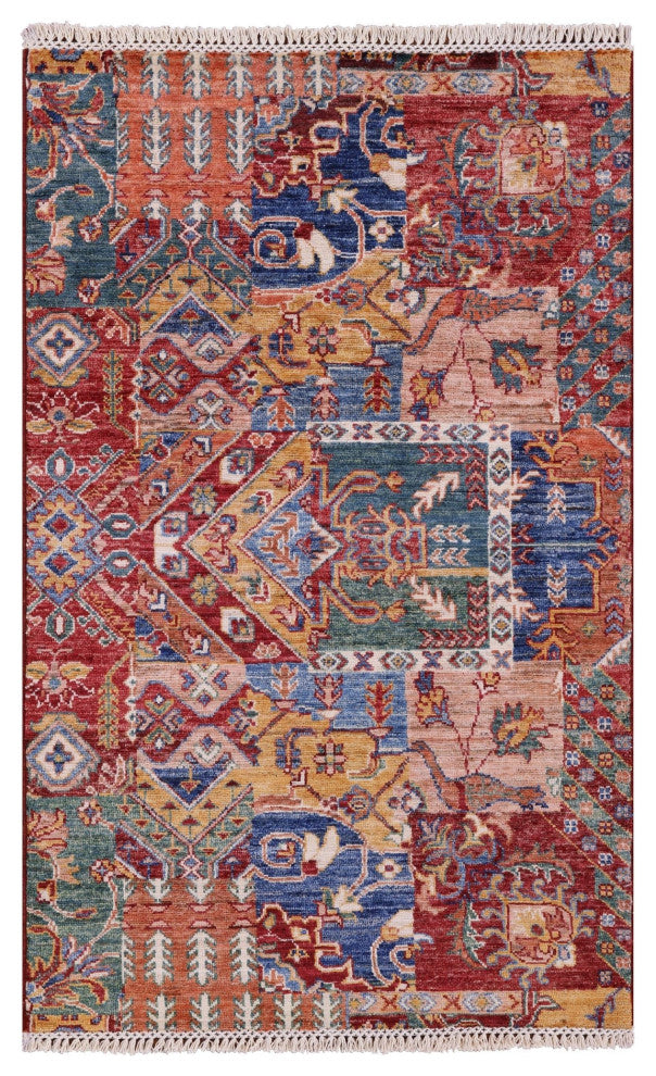 Super Kazak Handmade Wool Rug 2' 8" X 4' 2" Q11247