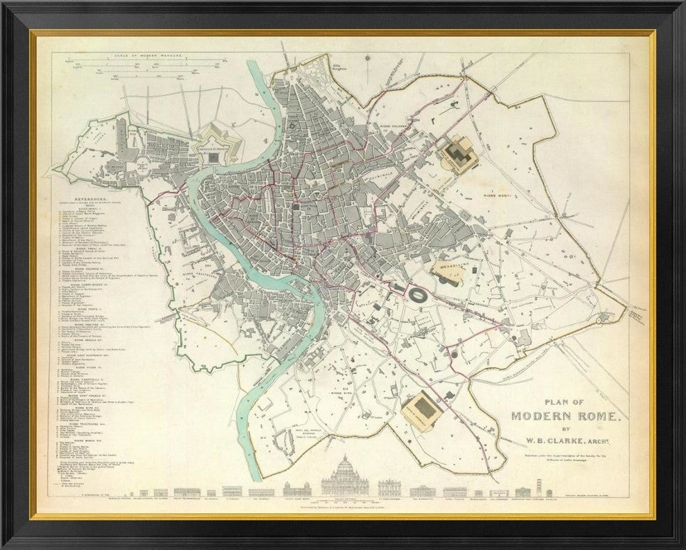 "Modern Rome, 1830"  by Society for the Diffusion of Useful Knowledge, 40x32"