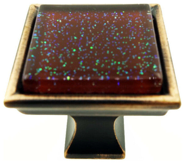 Burgundy Red Super Galaxy Crystal Glass Oil Rubbed Bronze Madison Classic Knob