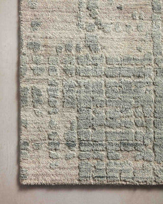 Arlo ARL-02 Area Rug, Stone / Turquoise, 18" X 18" Sample