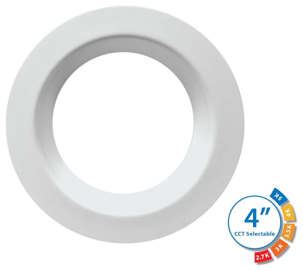 DLR(v6) Recessed LED Downlight, White, Selectable Cct, 1 Pack