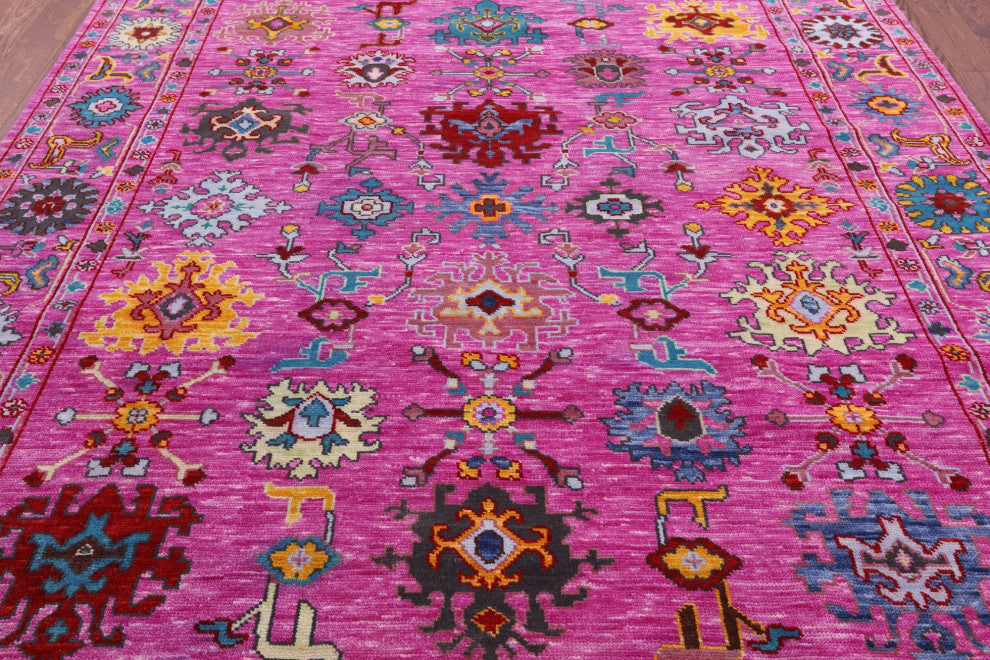 Hand-Knotted Turkish Oushak Wool Rug 8' 2" X 10' 2" - Q15954