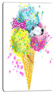 Cute Colorful Puppy Dog, Animal Canvas Wall Art, 16"x32"