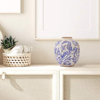 8.5" Nautical Ceramic Decorative Vase