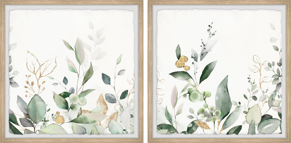 New Leaves Diptych, 2-Piece Set, 24x24 Panels