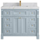 Paris 42" Single Sink Bathroom Vanity, Blue Heather 2" Calacatta Sienna