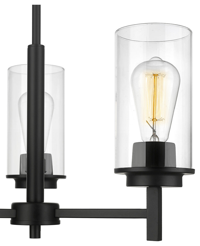 3 Light 18" Matte Black Chandelier