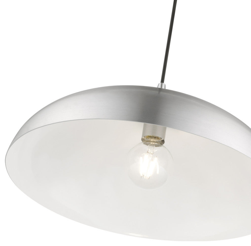 Amador 1 Light Brushed Aluminum With Polished Chrome Accents Pendant
