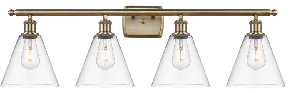 Innovations 516-4W-AB-GBC-82-LED 4 Light Bath Vanity Light, Antique Brass