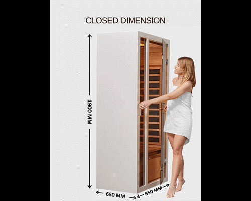 Extendable Indoor FAR Infrared Heating Sauna Bluetooth, White, 1-Person