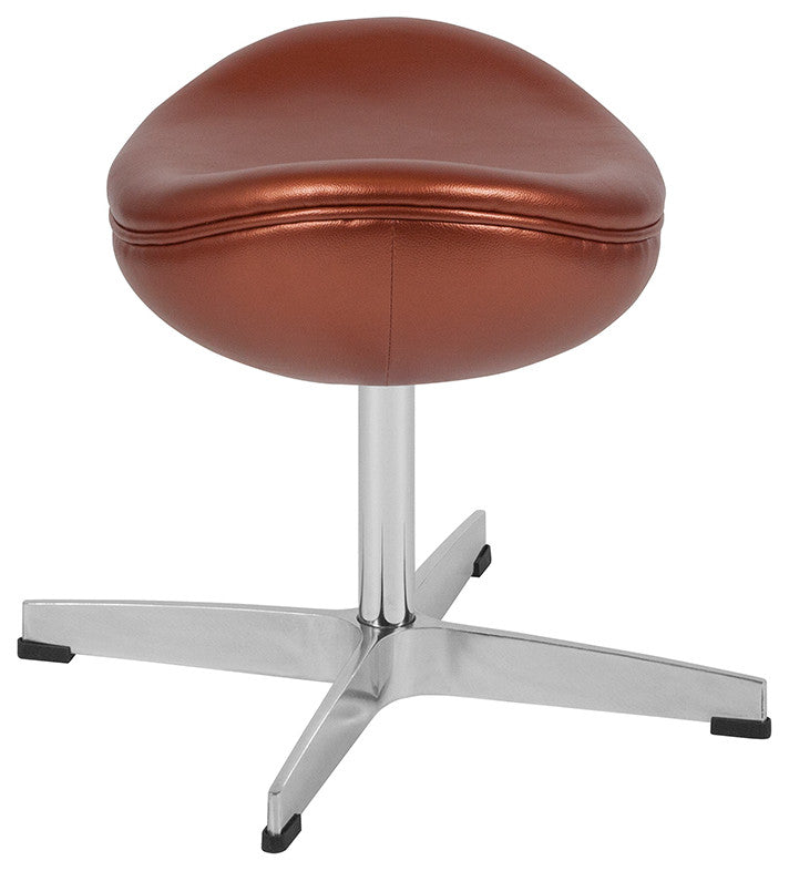 Copper Leather Ottoman
