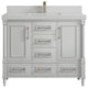 Aberdeen 42 Single Sink Bath Vanity in Coventry Gray 2" Carrara Quartz
