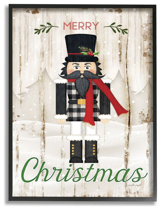 Merry Christmas Holiday Phrase Winter Nutcracker11x14