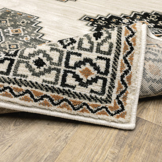 Garson Diamond Medallions Area Rug, Ivory, 1'10"x7'6"