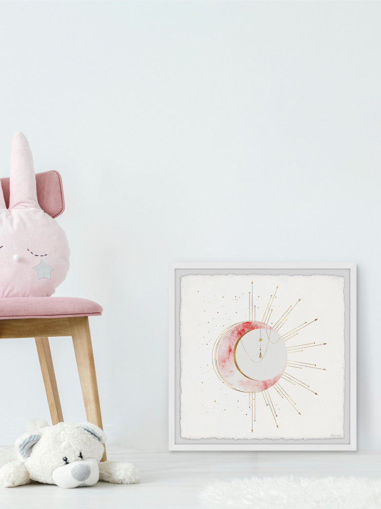 "Red Moon" Framed Painting Print, 32x32