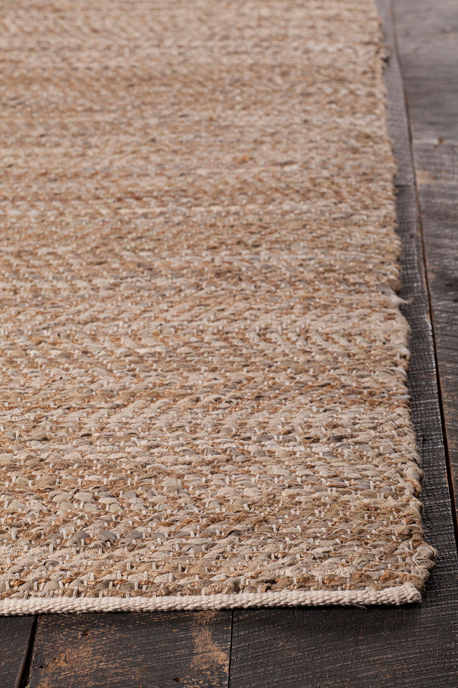 Tenola Handwoven Contemporary Rug, Beige, Rectangular 9''x13''