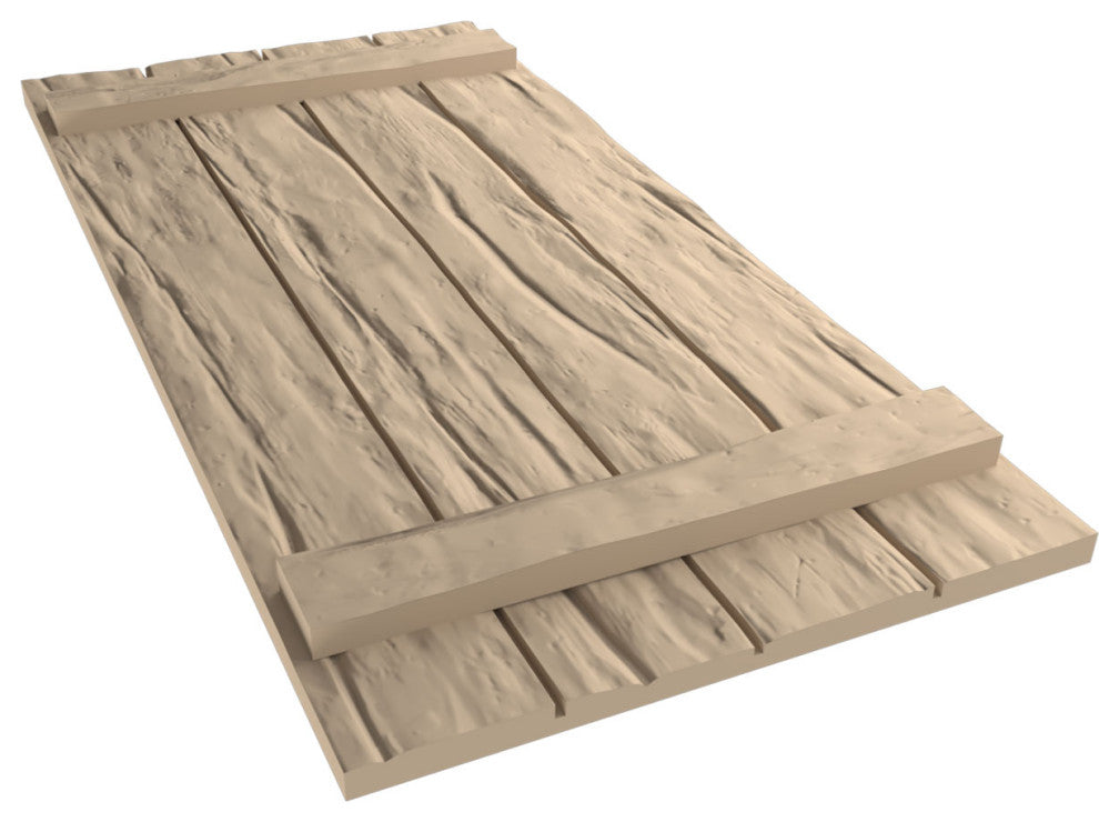 Rustic 4 Board Joined B-N-B Faux Wood Shutters, Riverwood, 22x32"