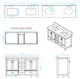 Wyndham WCS141460DWHIVUNSMED 60 In. Double Bathroom Vanity in White