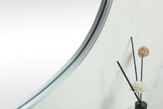 Home Living Metal Frame Oval Mirror 30x60 Inch, Silver